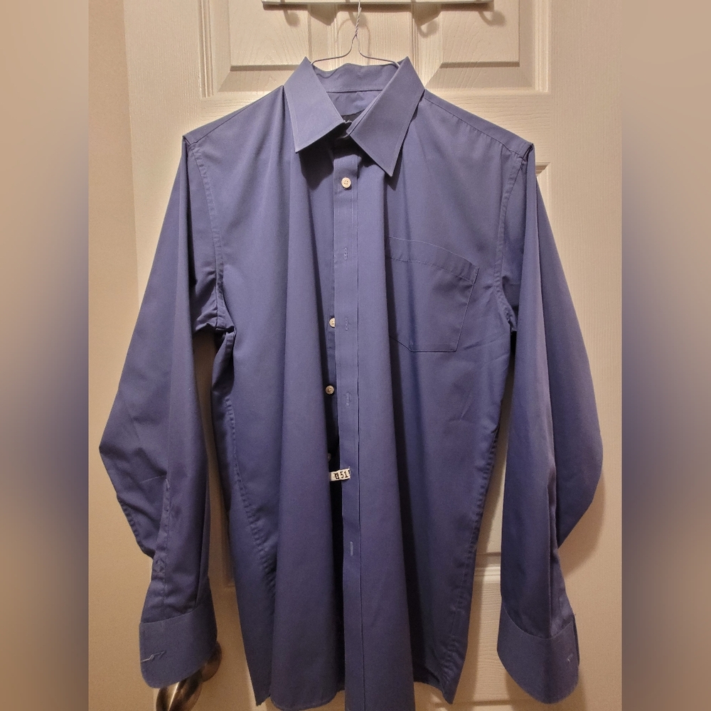 Men's Blue Button-Up Shirt